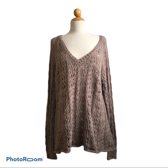 American Eagle Outfitters Sweaters - American Eagle Taupe Open Knit Sweater